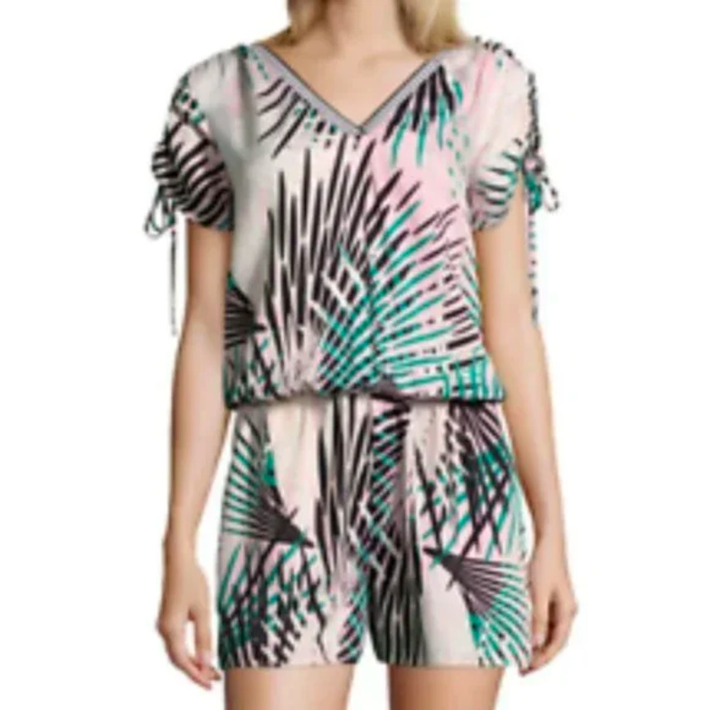 PROJECT RUNWAY orchid floral romper XS